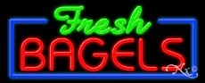Fresh Bagels Business Neon Sign