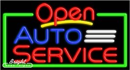 Auto Service Open Neon Sign