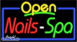 Nails Spa Open Neon Sign
