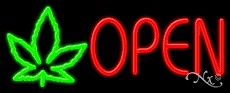 Open Leaf Logo Business Neon Sign