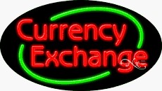 Currency Exchange Oval Neon Sign