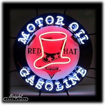 Red Hat Motor Oil Neon Sign