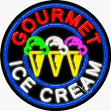 Gourmet Ice Cream Circle Shape Neon Sign