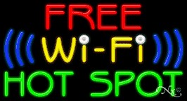 Free Wi Fi Hot Spot Business Neon Sign