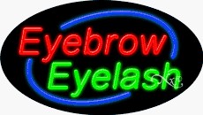 Eyebrow Eyelash Oval Neon Sign