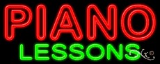 Piano Lessons Business Neon Sign