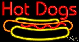 Hot Dogs Logo Neon Sign