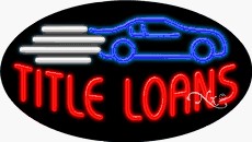 Title Loans2 Oval Neon Sign