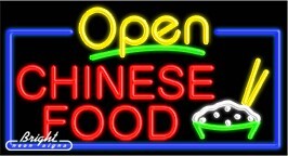 Chinese Food Open Neon Sign