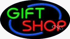 Gift Shop Oval Neon Sign