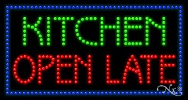 Kitchen Open Late LED Sign