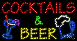 Cocktails & Beer LED Sign