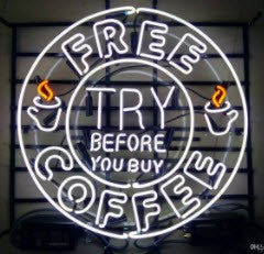Free Coffee Neon Sign