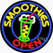 Smoothies Circle Shape Neon Sign