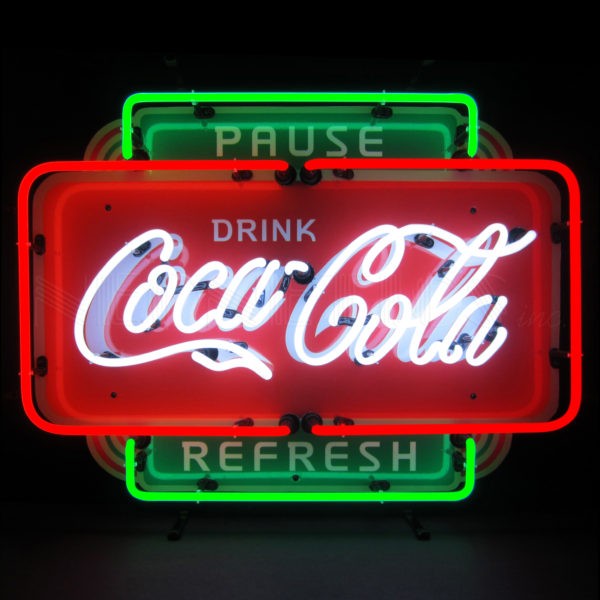 Drink Pause Refresh Coca Cola Neon Sign