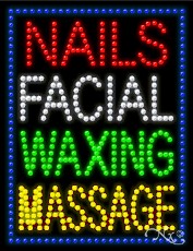 Nails Facial Waxing Massage LED Sign