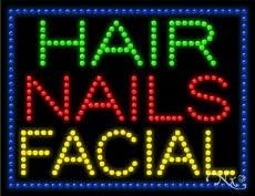 Hair Nails Facial LED Sign