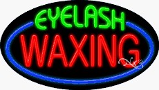 Eyelash Waxing Oval Neon Sign