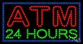 Atm 24 Hours LED Sign