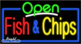 Fish & Chips Open Neon Sign