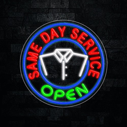 Same Day Service Open Flex-Led Sign