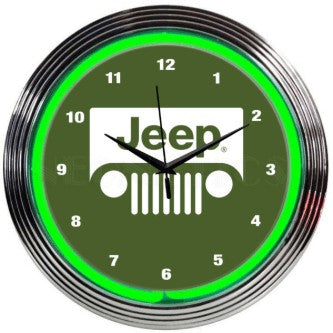 Jeep Logo Neon Clock