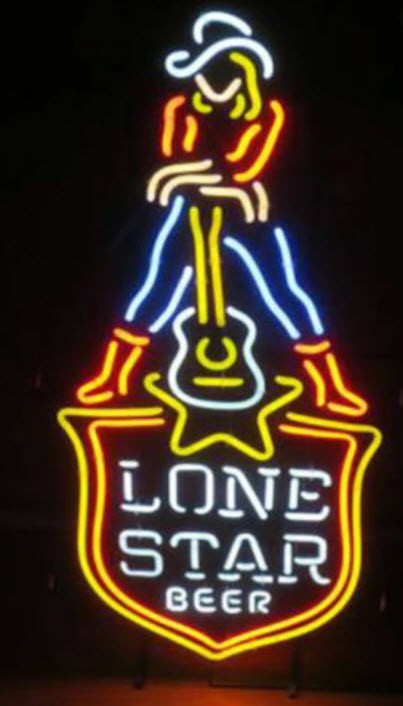 Lone Star Guitar & Girl Neon Sign