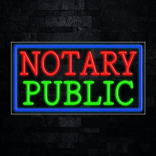 Notary Public Flex-Led Sign