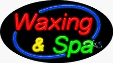 Waxing & Spa Oval Neon Sign
