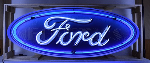 Ford Oval Neon Sign in Steel Can