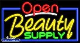 Beauty Supply Open Neon Sign