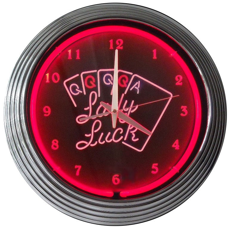 Lady Luck Neon Clock