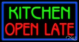 Kitchen Open Late Business Neon Sign