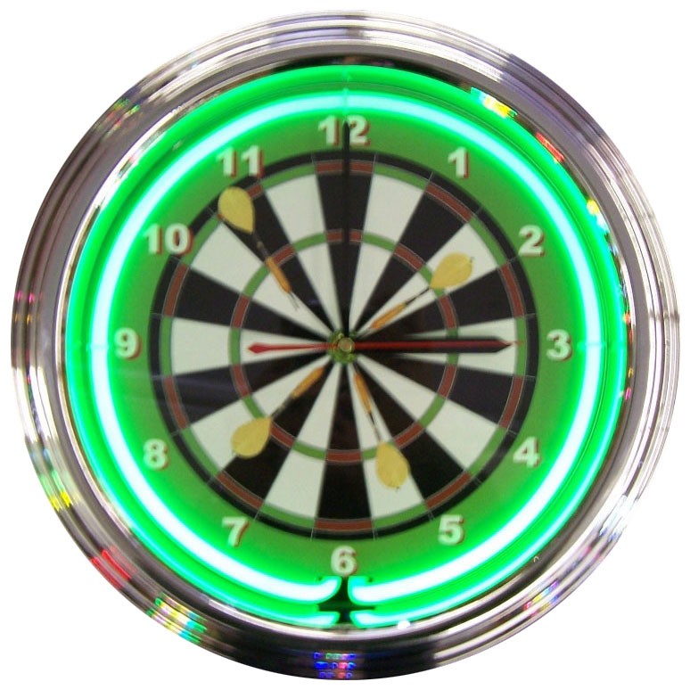 Darts Neon Clock