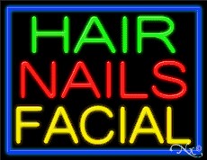 Hair Nails Facial Business Neon Sign