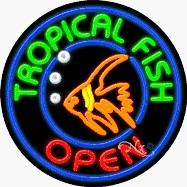 Tropical Fish Circle Shape Neon Sign