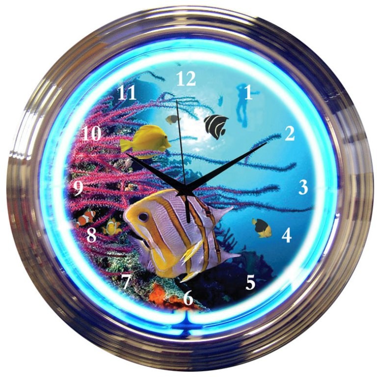 Aquarium Neon Clock