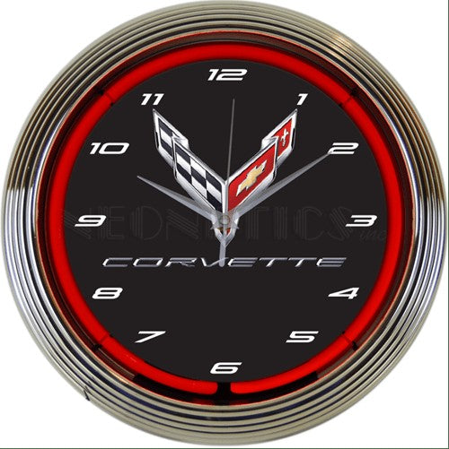 Corvette C8 Next Generation Neon Clock