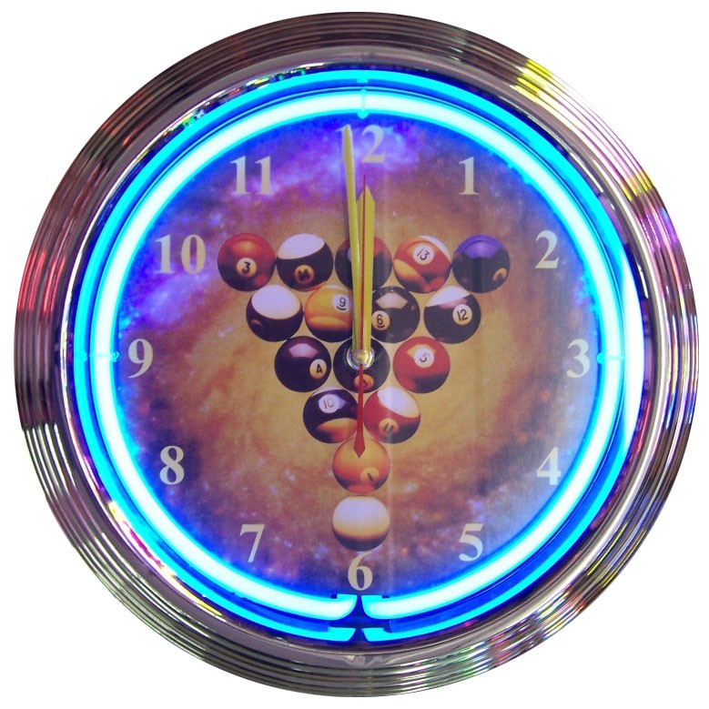 Billiard Spaceballs Neon Clock
