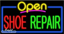 Shoe Repair Open Neon Sign