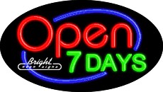 Open 7 Days Flashing Neon Sign