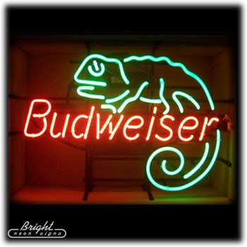 Neon Budweiser Lizard Sign