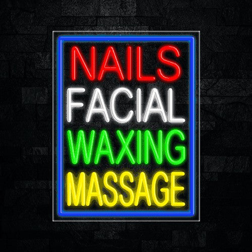 Nails Facial Waxing Massage Flex-Led Sign