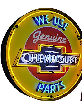 Chevrolet Neon Sign in Metal Can
